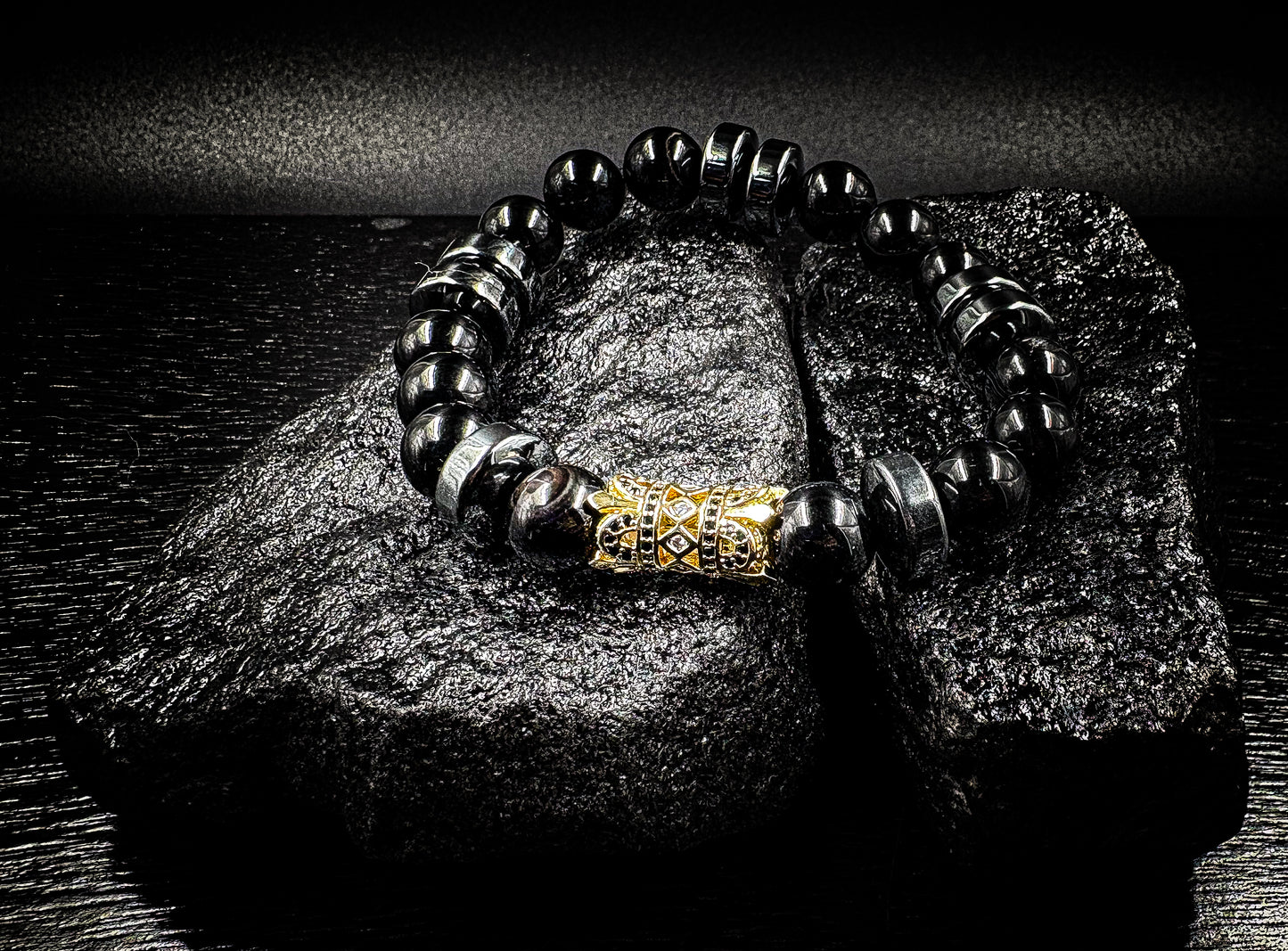 12mm Black Agate Bracelet
