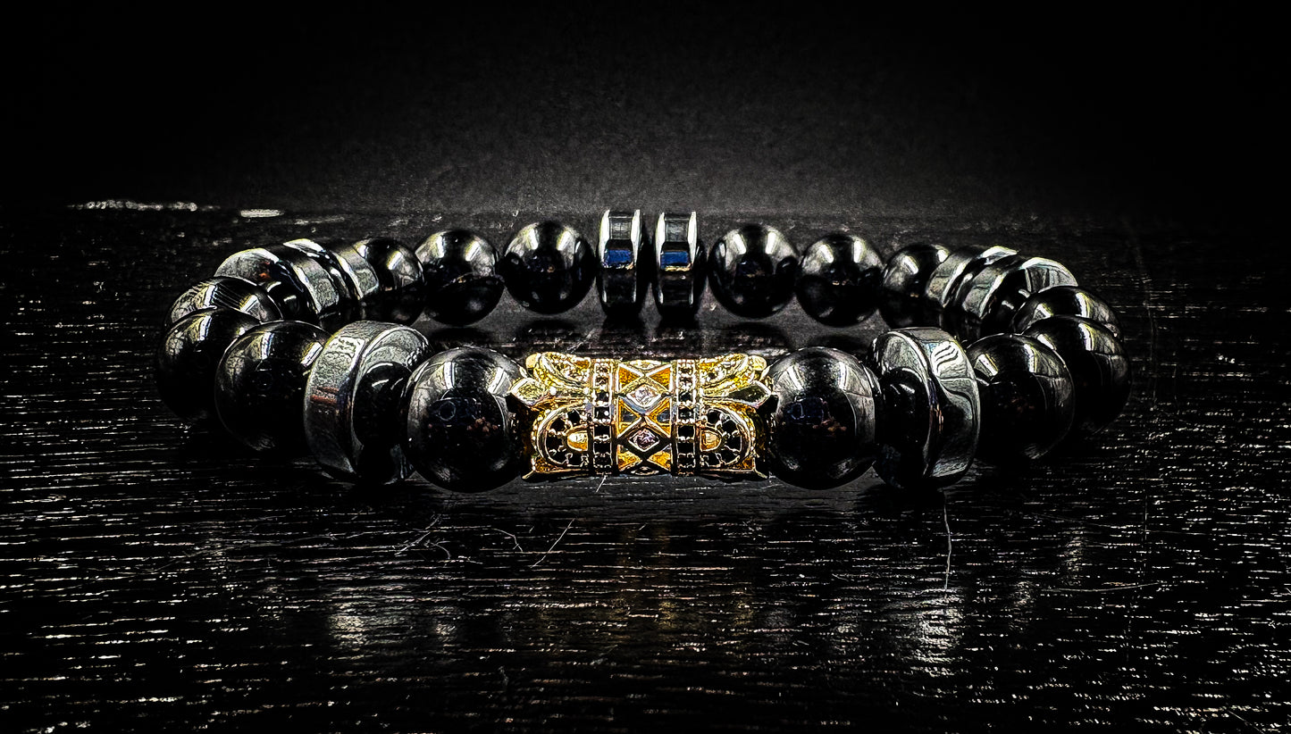 12mm Black Agate Bracelet