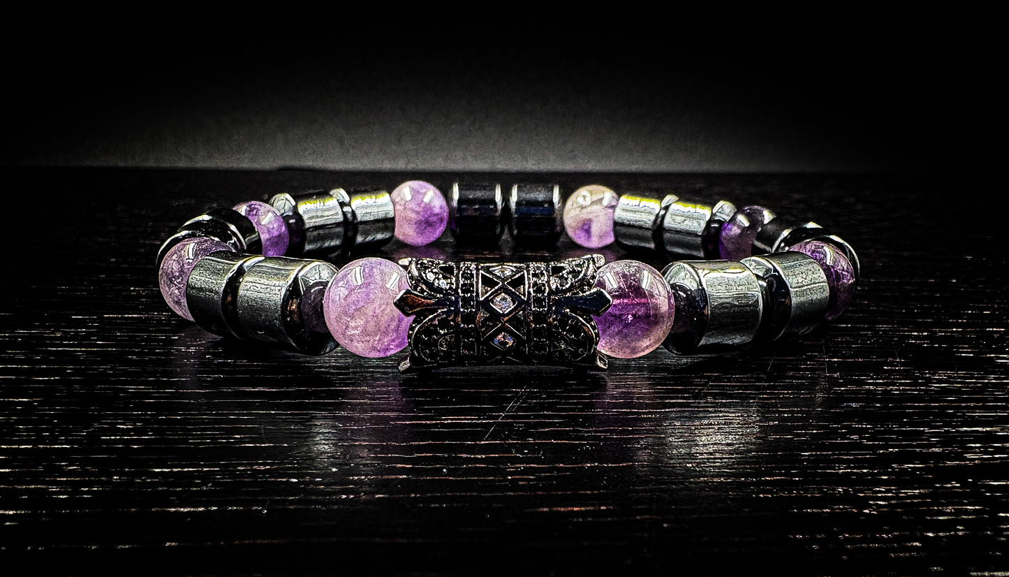 Women's Amethyst/Hematite Spiritual Healing bracelet
