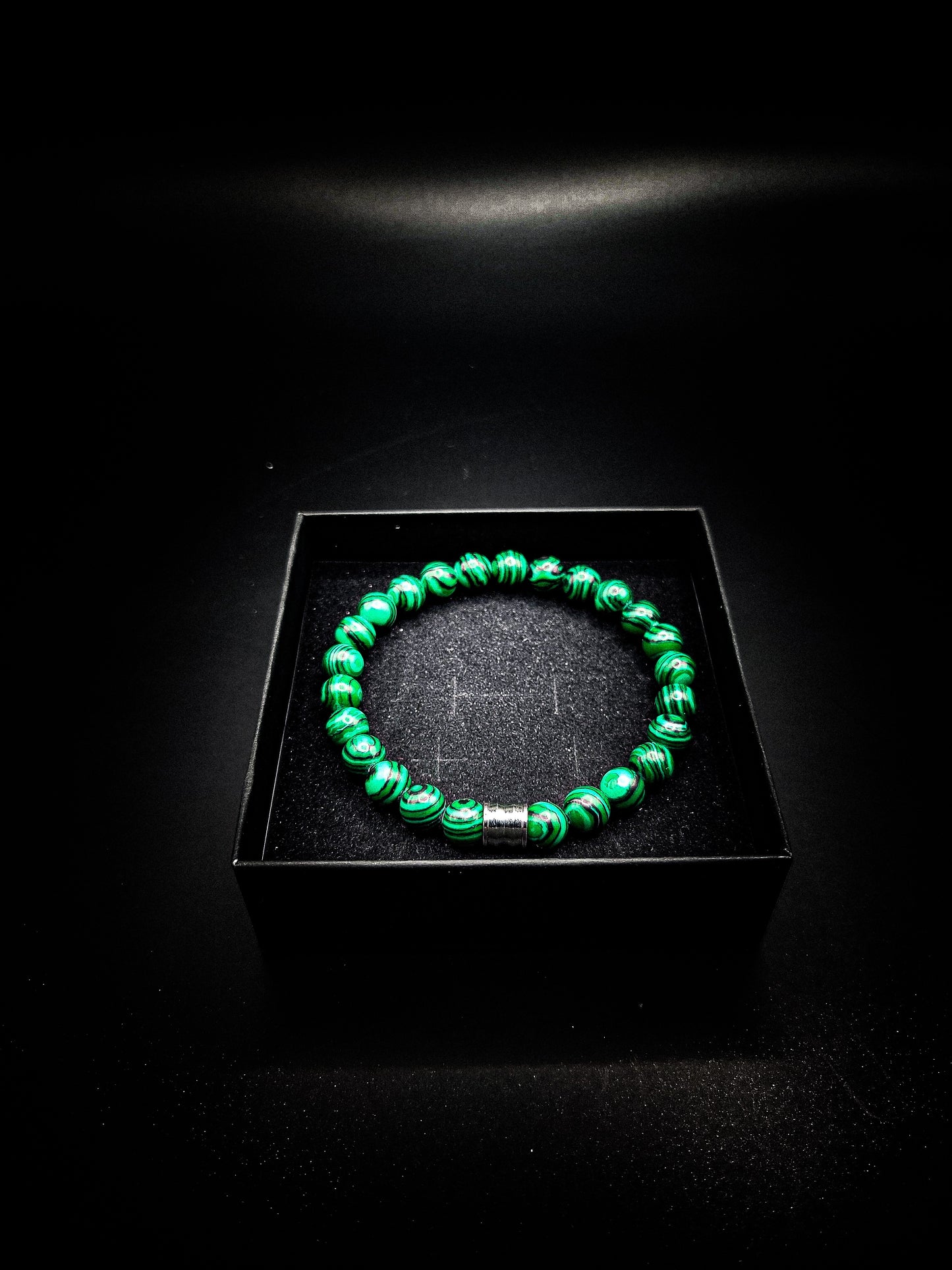Men's/Women's Malachite Stainless Steel Stretch Bracelet