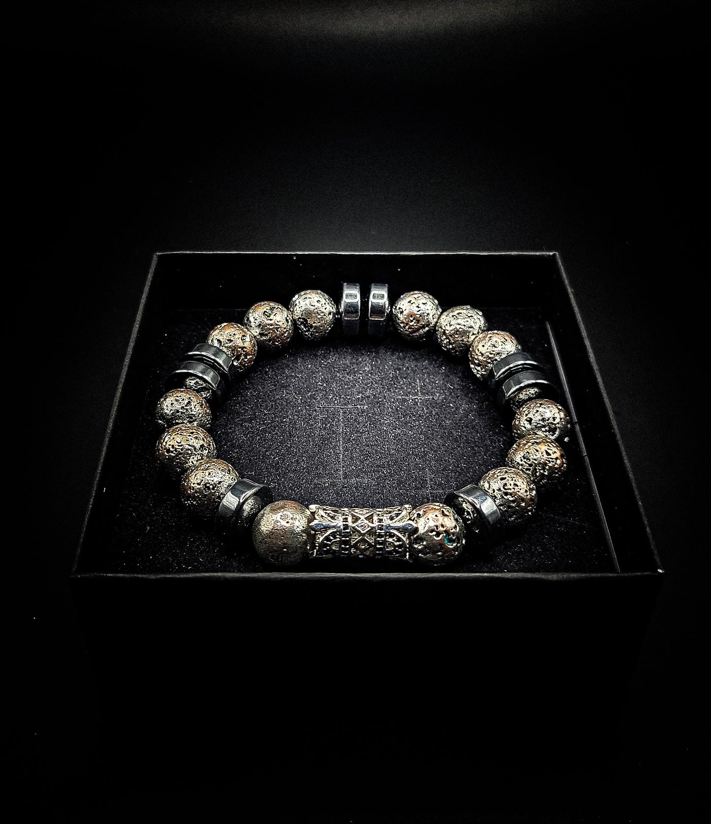 Men's Earth Grounding 10mm Volcanic Rock Healing Bracelet