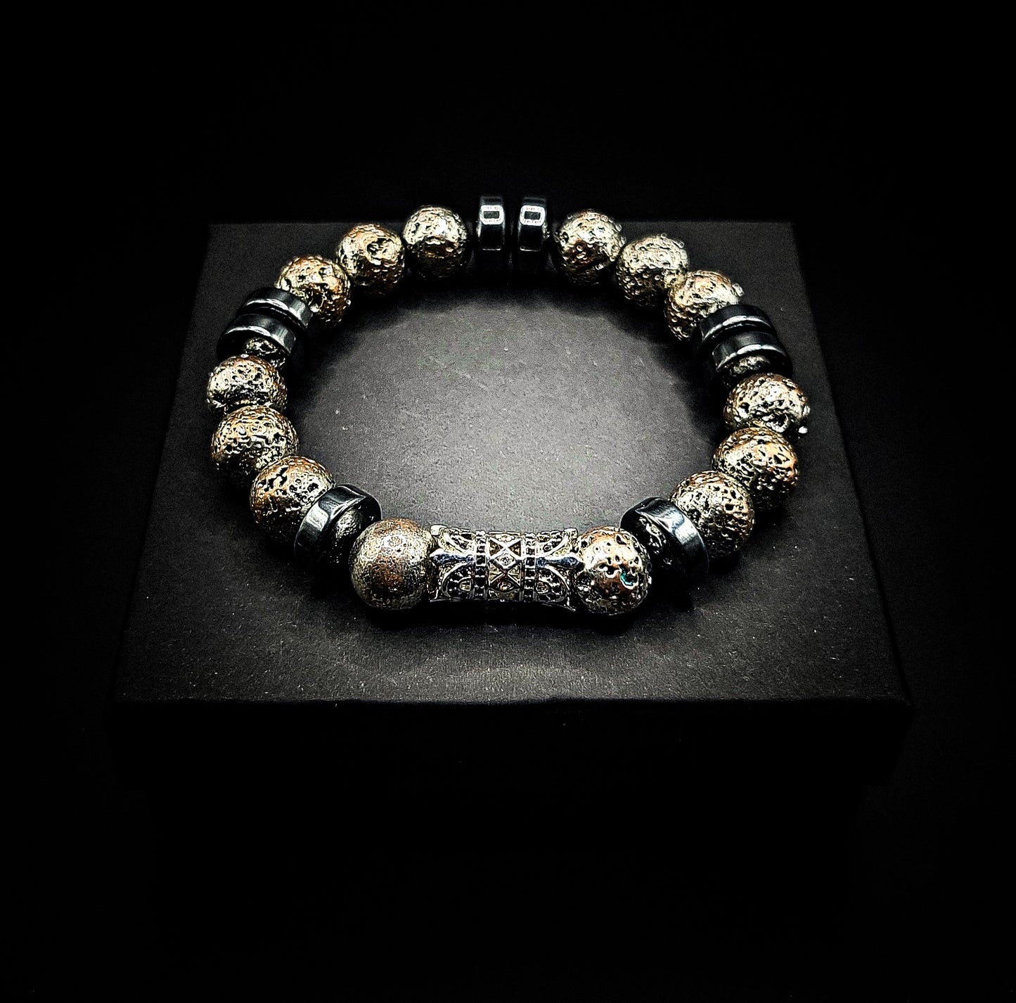 Men's Earth Grounding 10mm Volcanic Rock Healing Bracelet