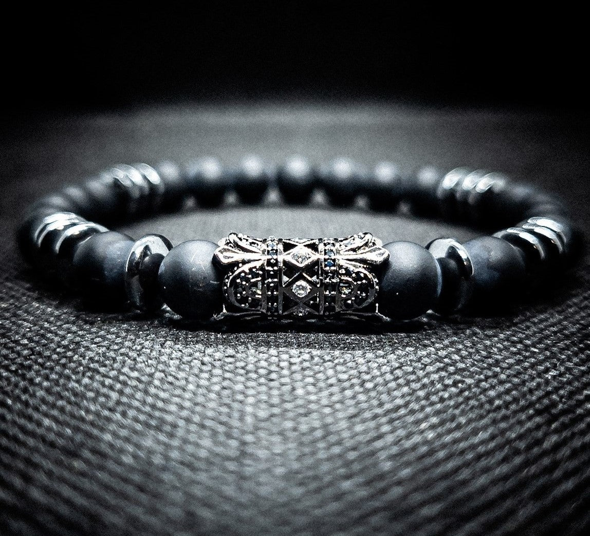 Matte Black onyx Stretch Bracelet