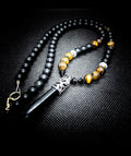 Matte Onyx Clasps Necklace (Tiger Eye)