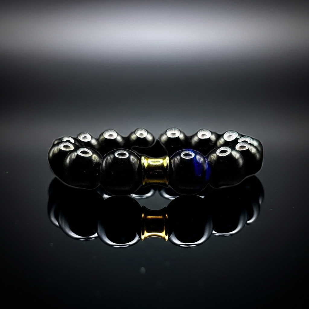 Men's 14mm Hematite/Tiger's Eye Business Bracelet