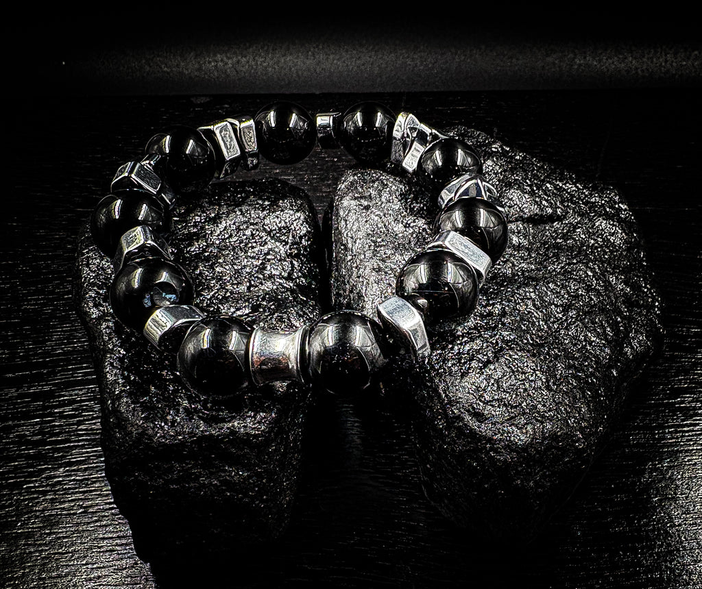 14mm Black Agate Bracelet