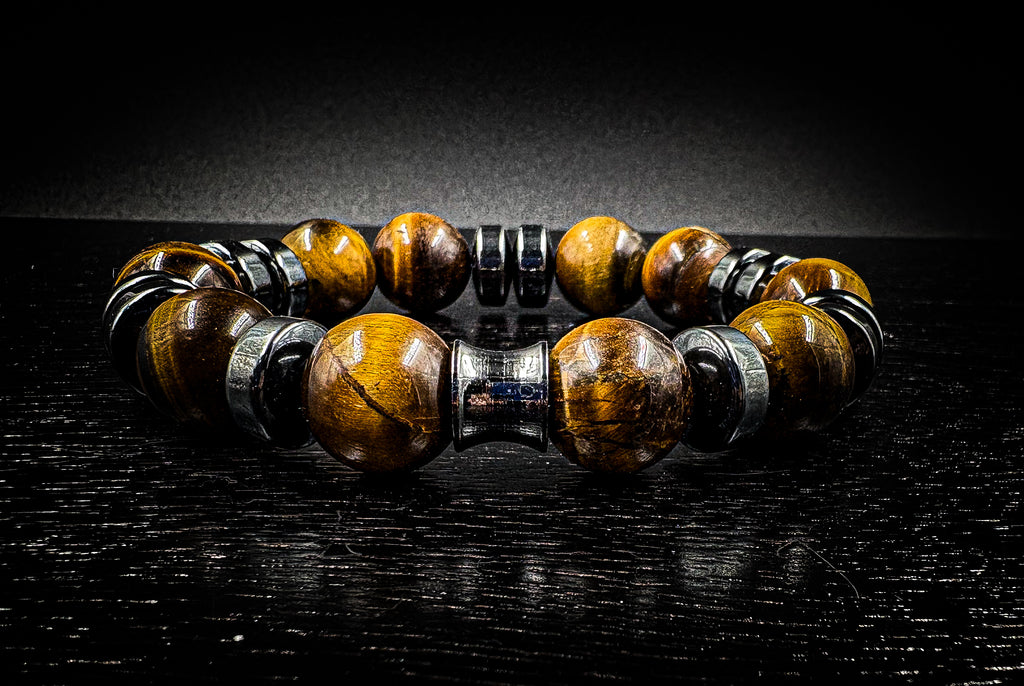 Men’s conquerer 14mm Tigers eye bracelet