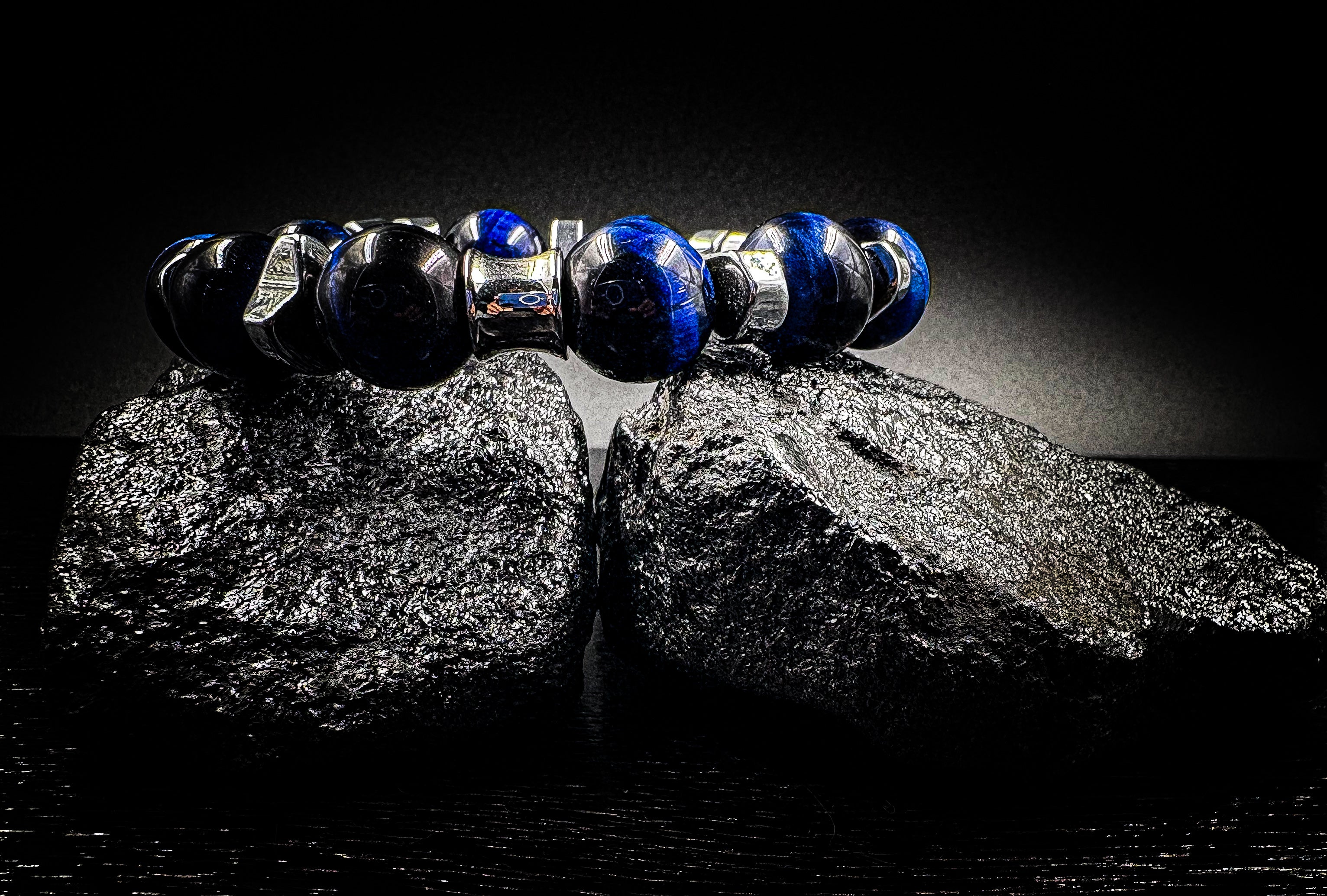 Men's 14mm Hematite Tiger Eye Stretch Business Bracelet