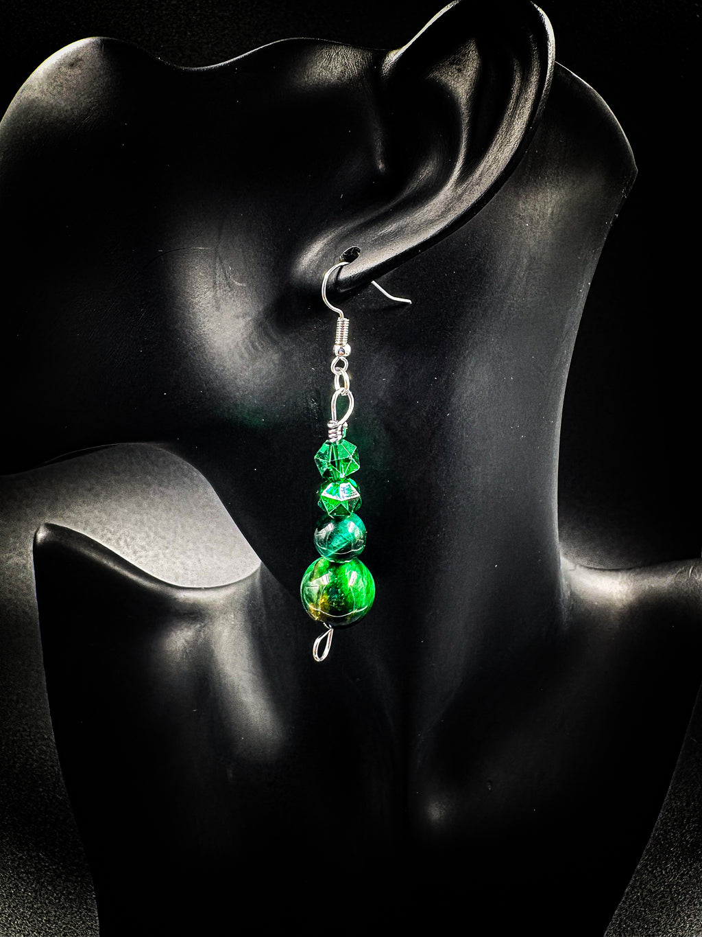 Women’s Green Tigers Eye Earrings