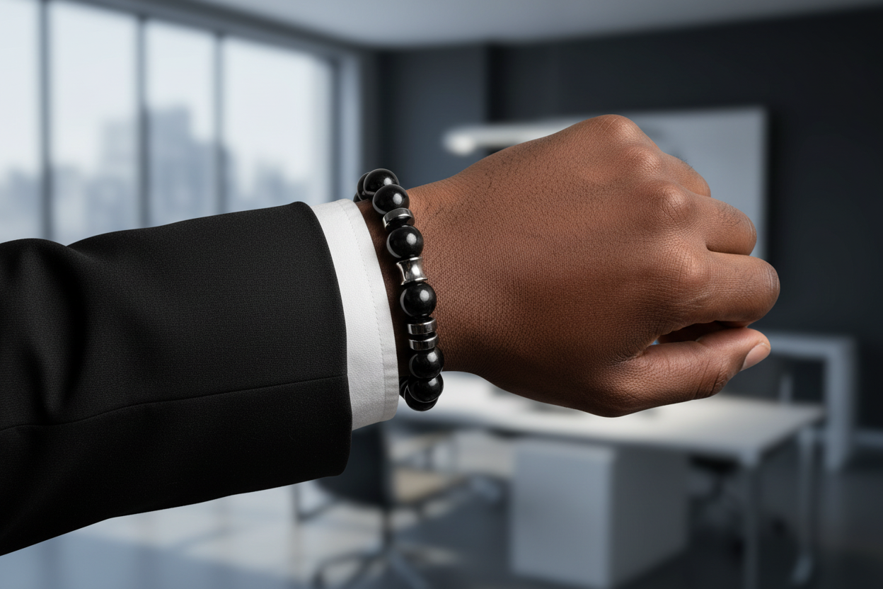 14mm Black Agate Bracelet
