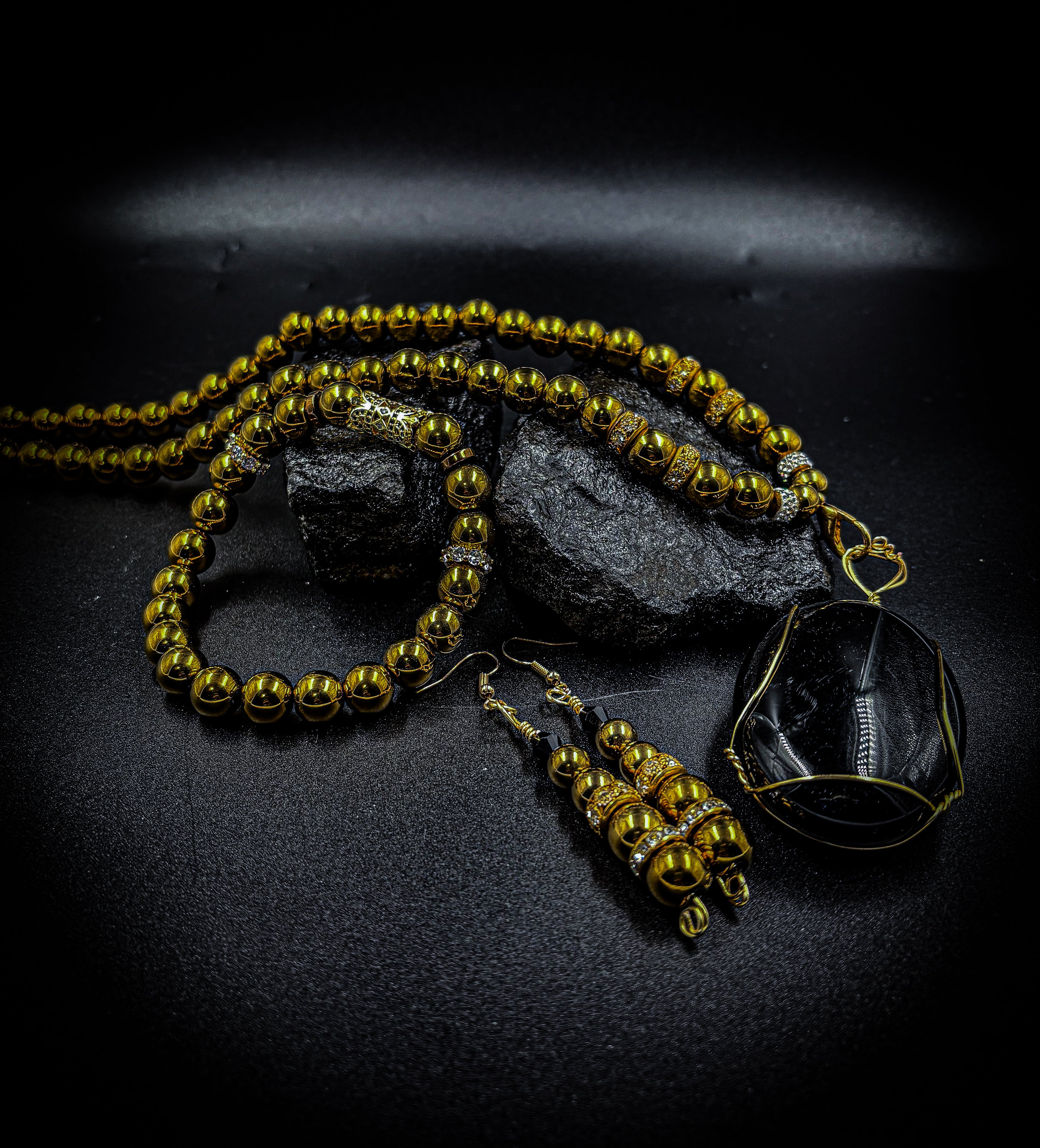 Plated Gold Hematite Full Jewelry Set