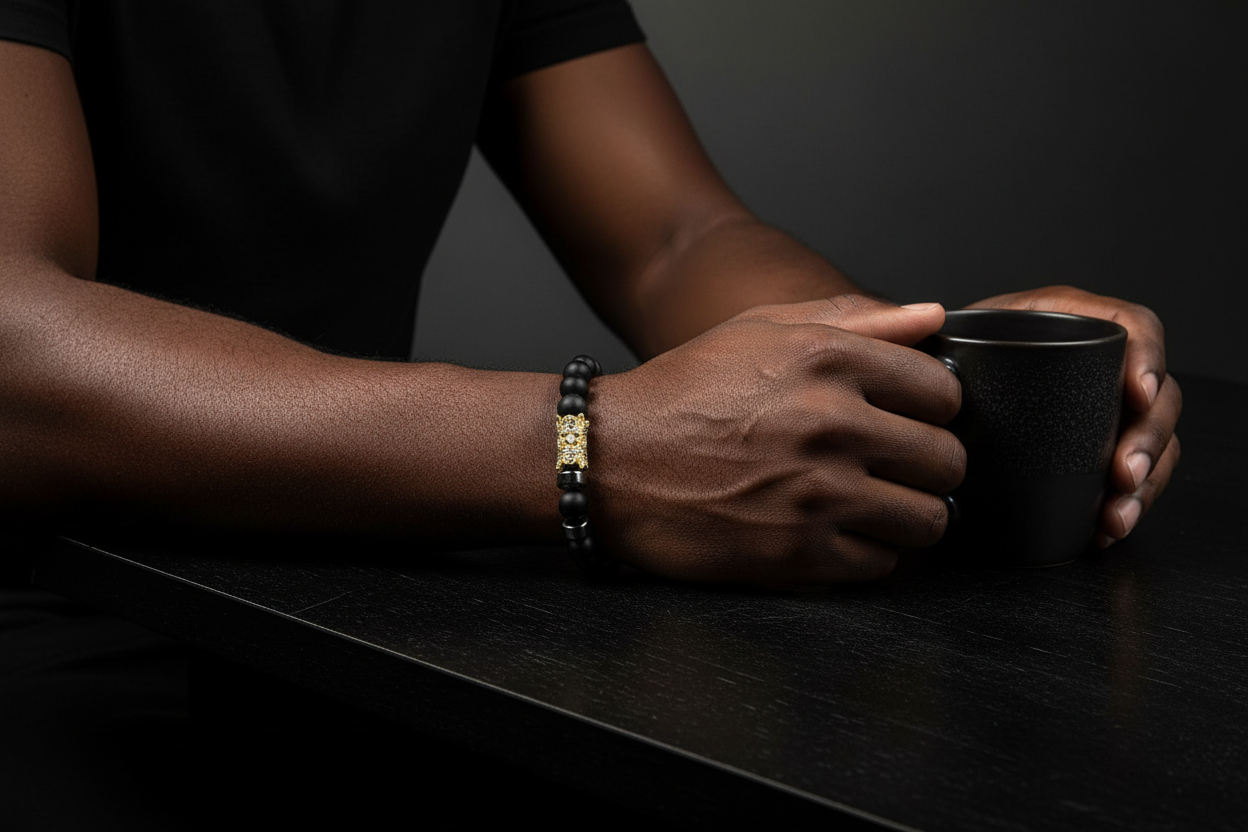 Matte onyx bracelet