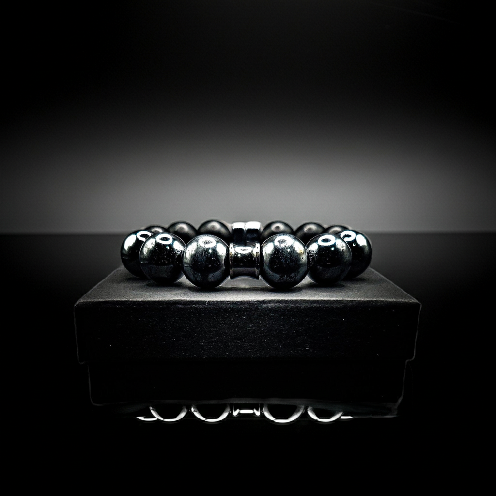 Men's 14mm Hematite Business Bracelet