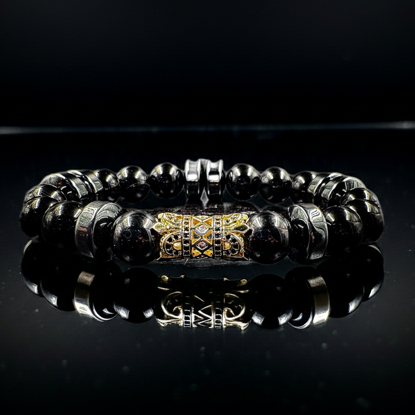 12mm Black Agate Bracelet