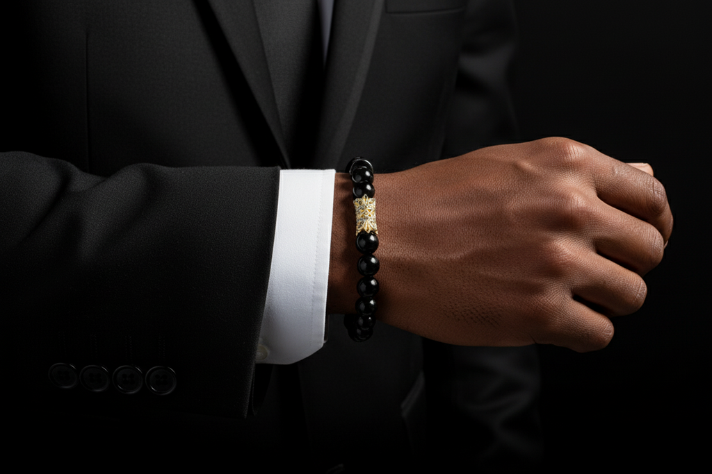 12mm Black Agate Bracelet