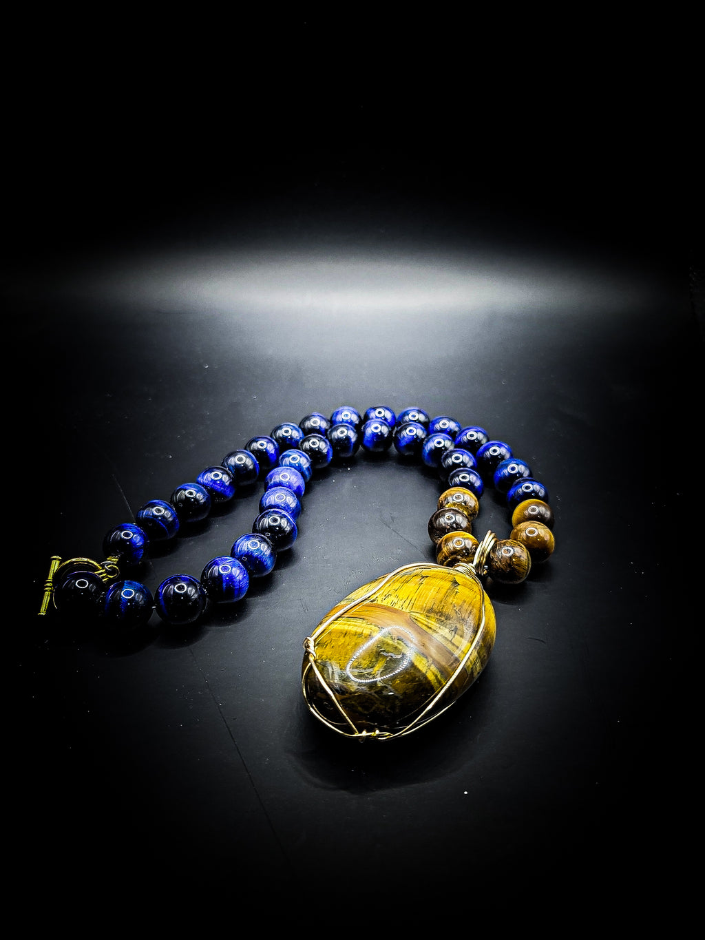Men's Tigers Eye Necklace and Bracelet set