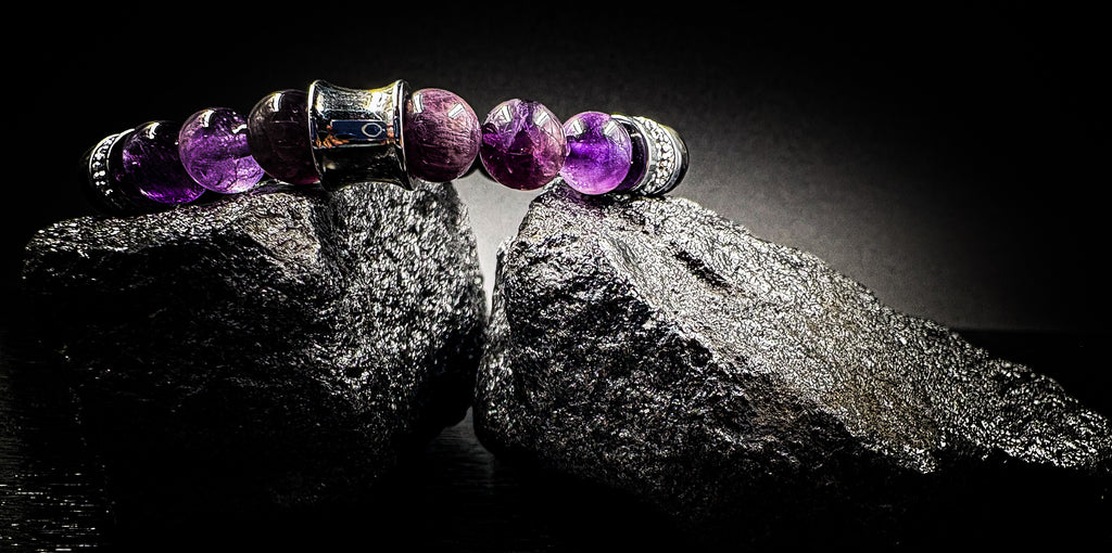 Men's/Women's Black Obsidian Quartz Stretch Bracelet