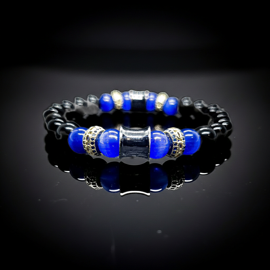 Women's Obsidian/ Quartz Stretch Bracelet