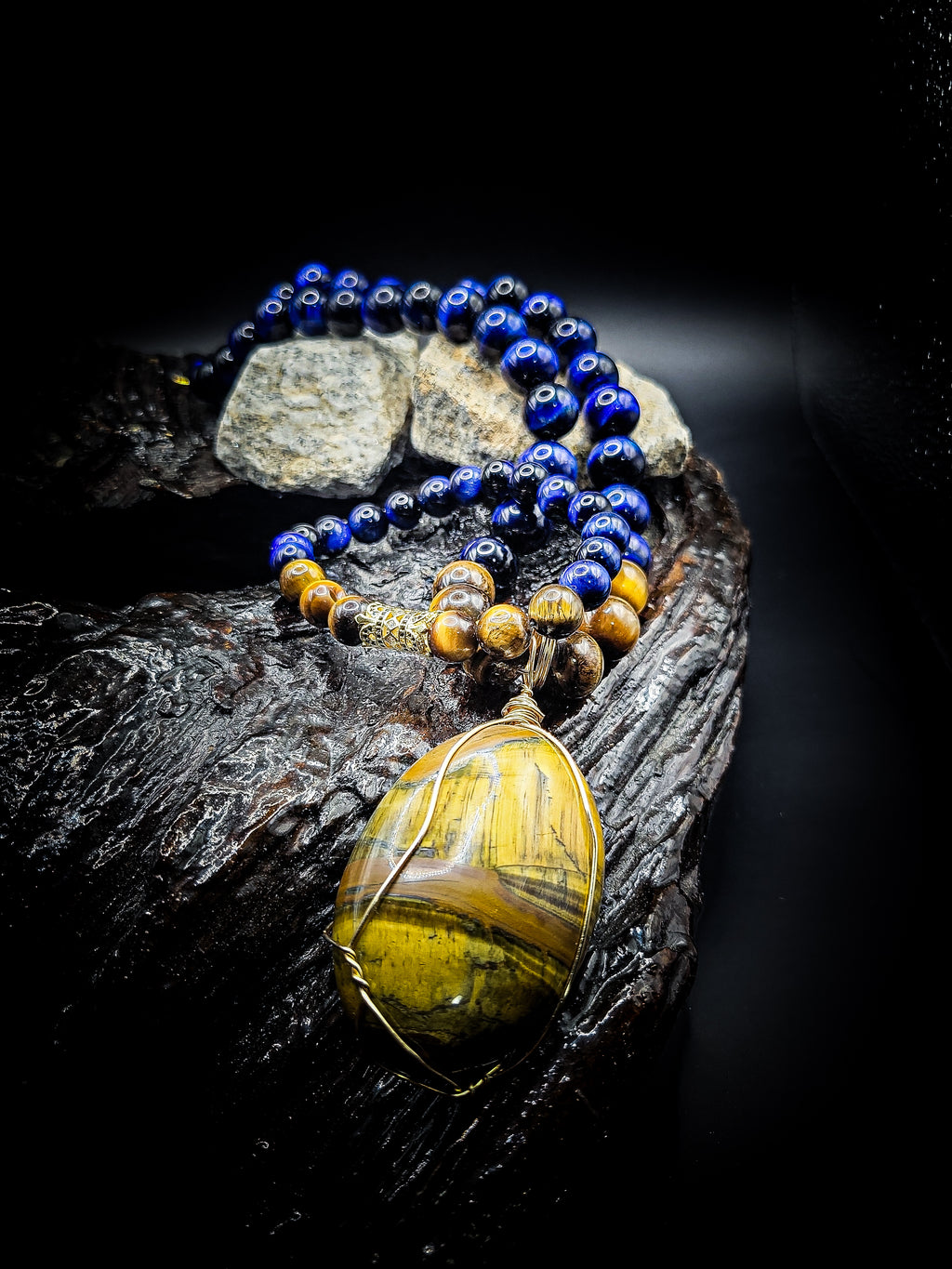 Men's Tigers Eye Necklace and Bracelet set