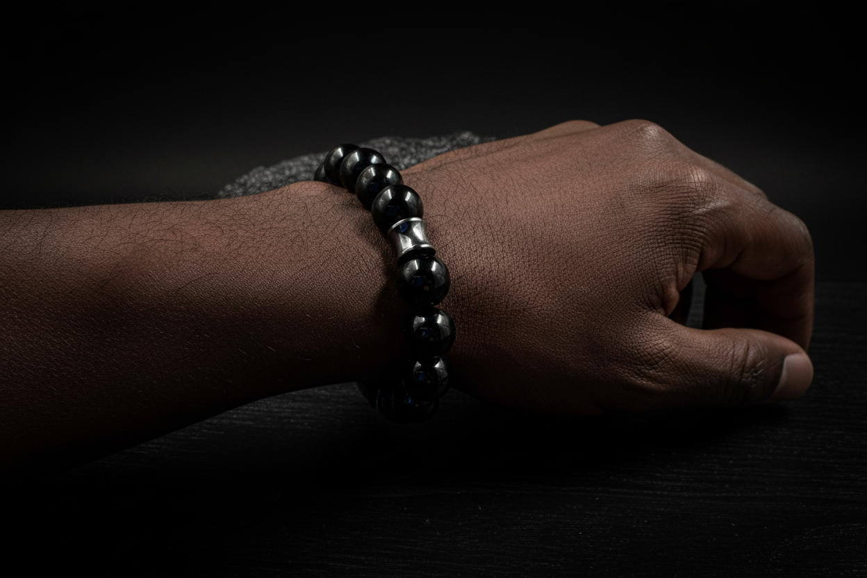 14mm Black Agate Bracelet