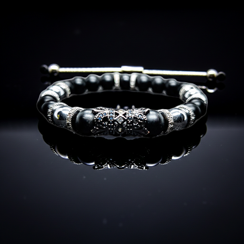 Matte Onyx Stretch Bracelet(Hematite)
