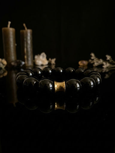 14mm Obsidian self conquering Bracelet