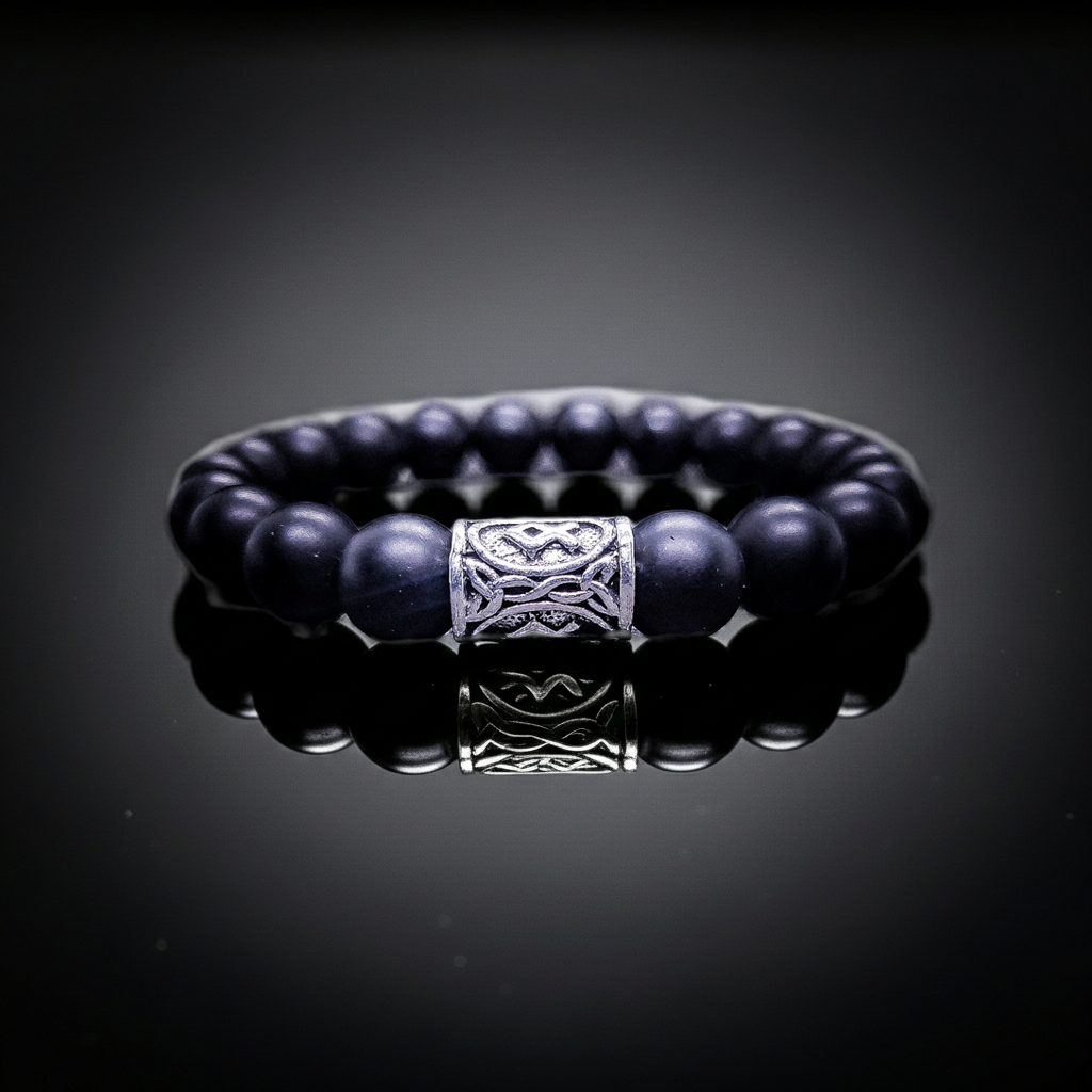 Men's 10mm Viking Rune Stretch Bracelet