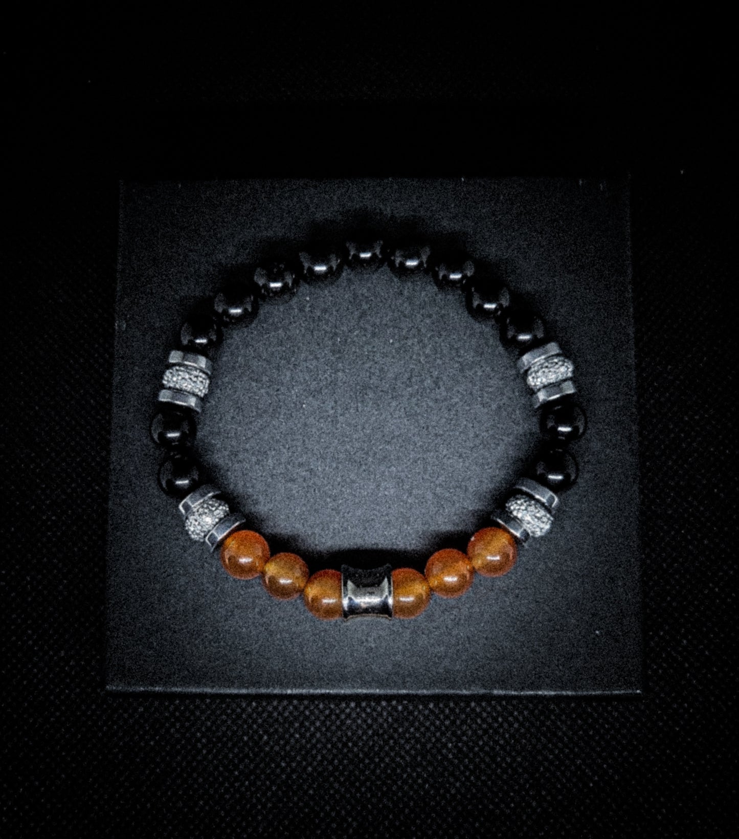 Men's/Women's Black Obsidian Quartz Stretch Bracelet
