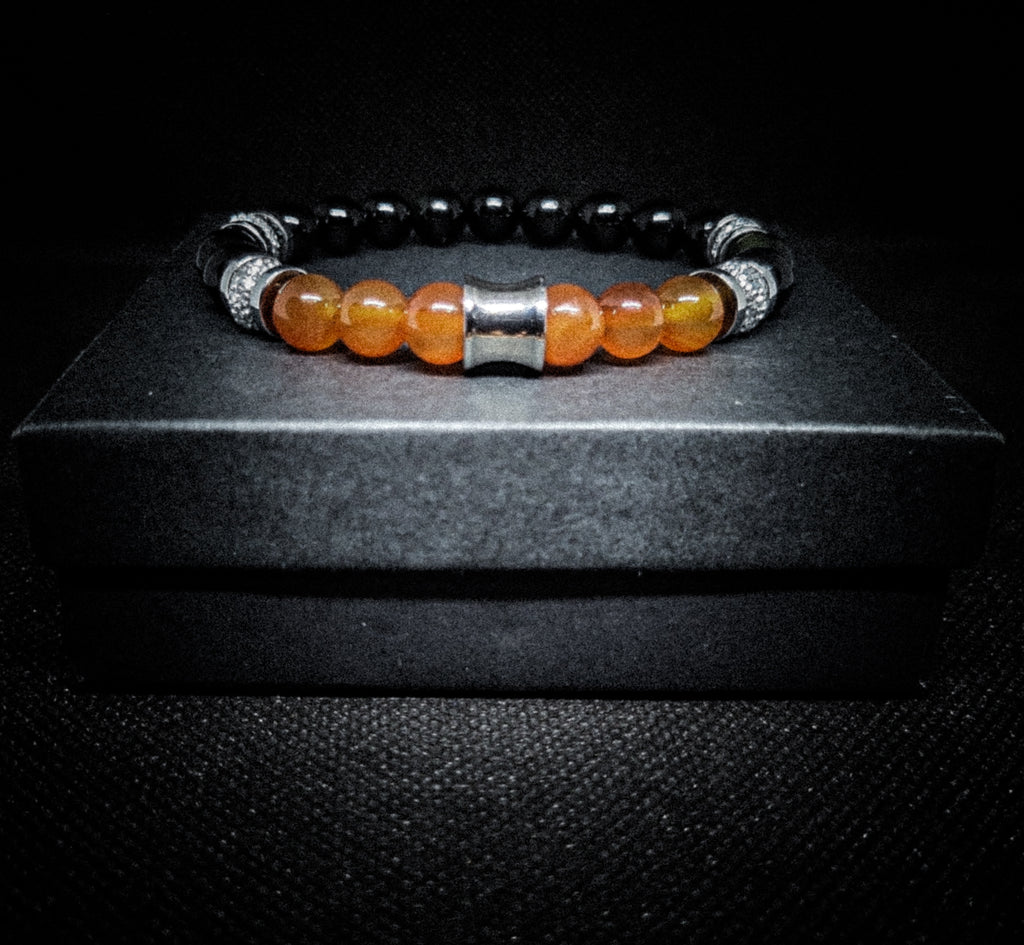 Men's/Women's Black Obsidian Quartz Stretch Bracelet