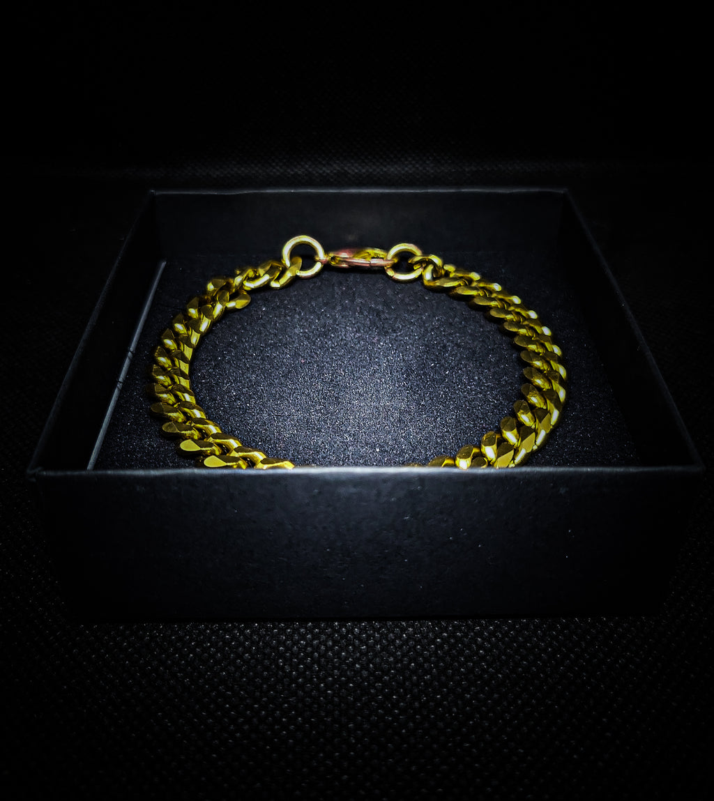 Men's Gold Plated Stainless Steel Chain Bracelet