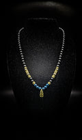 Men's Obsidian pendent beaded necklace