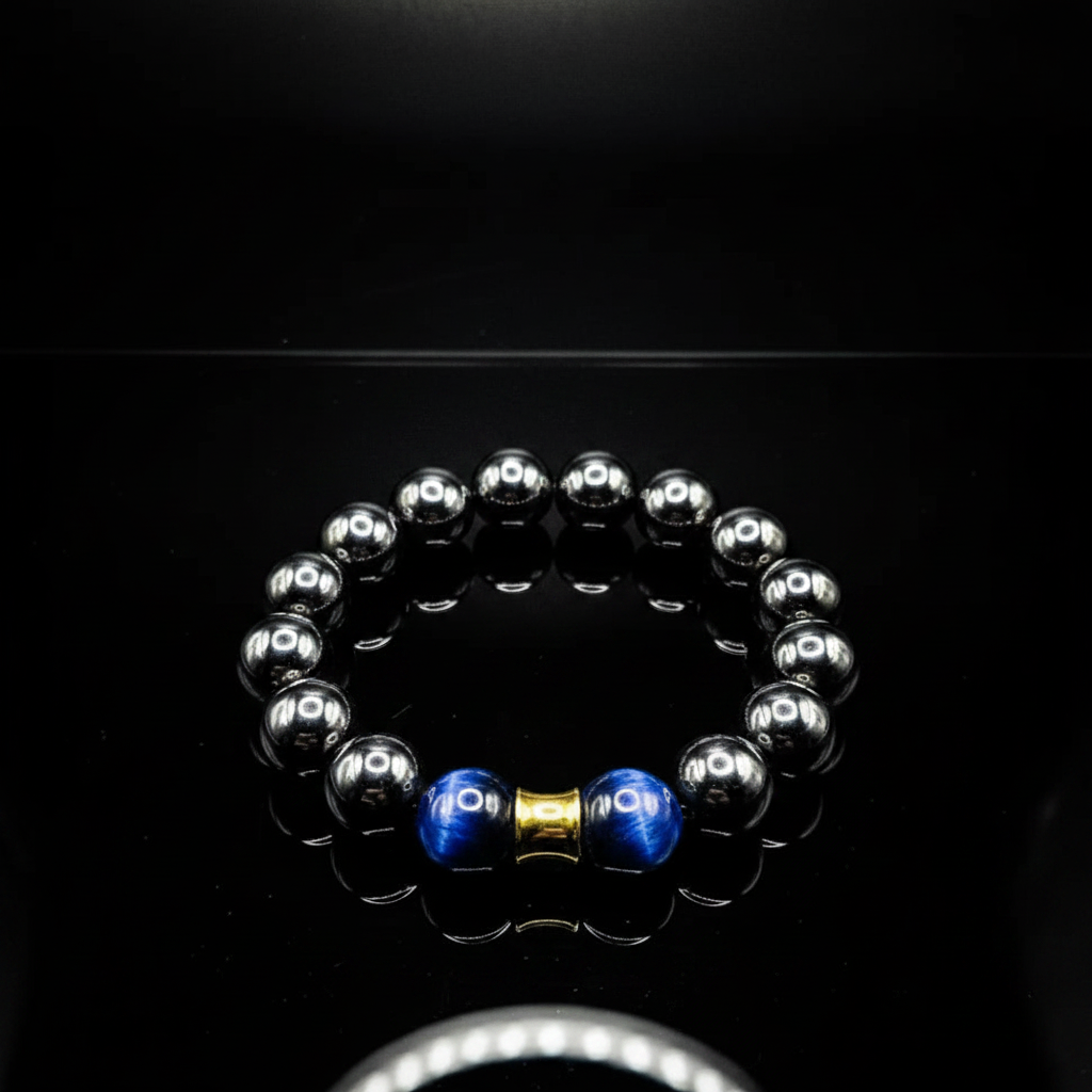 Men's 14mm Hematite/Tiger's Eye office Business Bracelet
