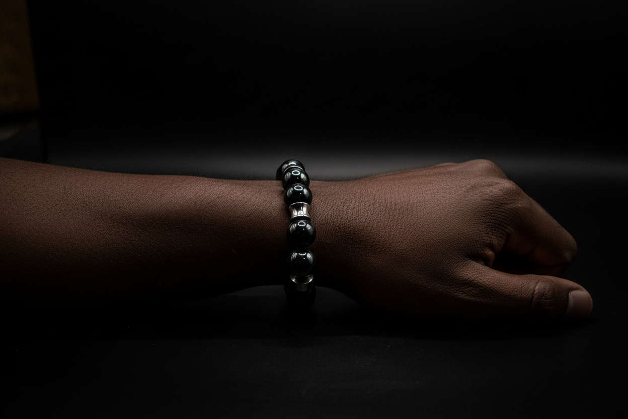Men's 14mm Silver Hematite Business Bracelet