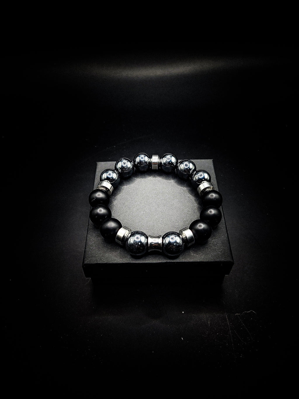 Men's 14mm Silver Hematite Business Bracelet