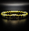 Men's Gold Plated Hematite Stretch Bracelet
