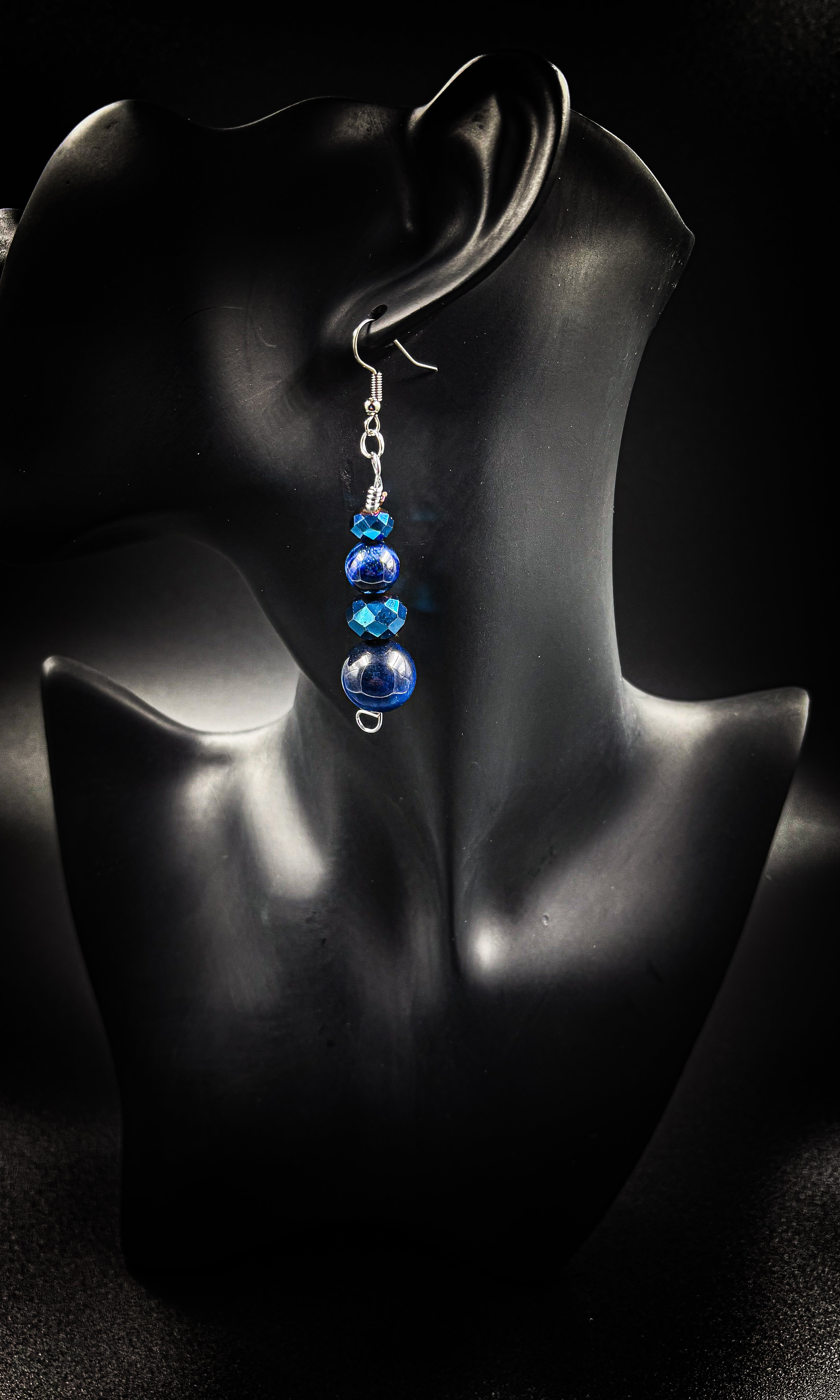 Women's Blue Tiger's eye Earrings