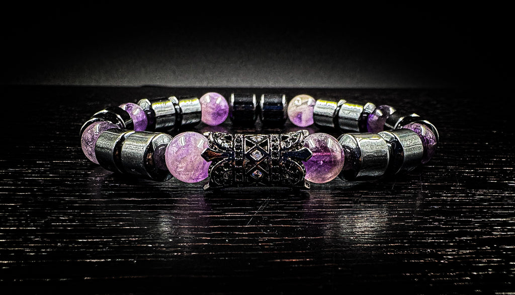 Women's Amethyst/Hematite  Spiritual Healing bracelet