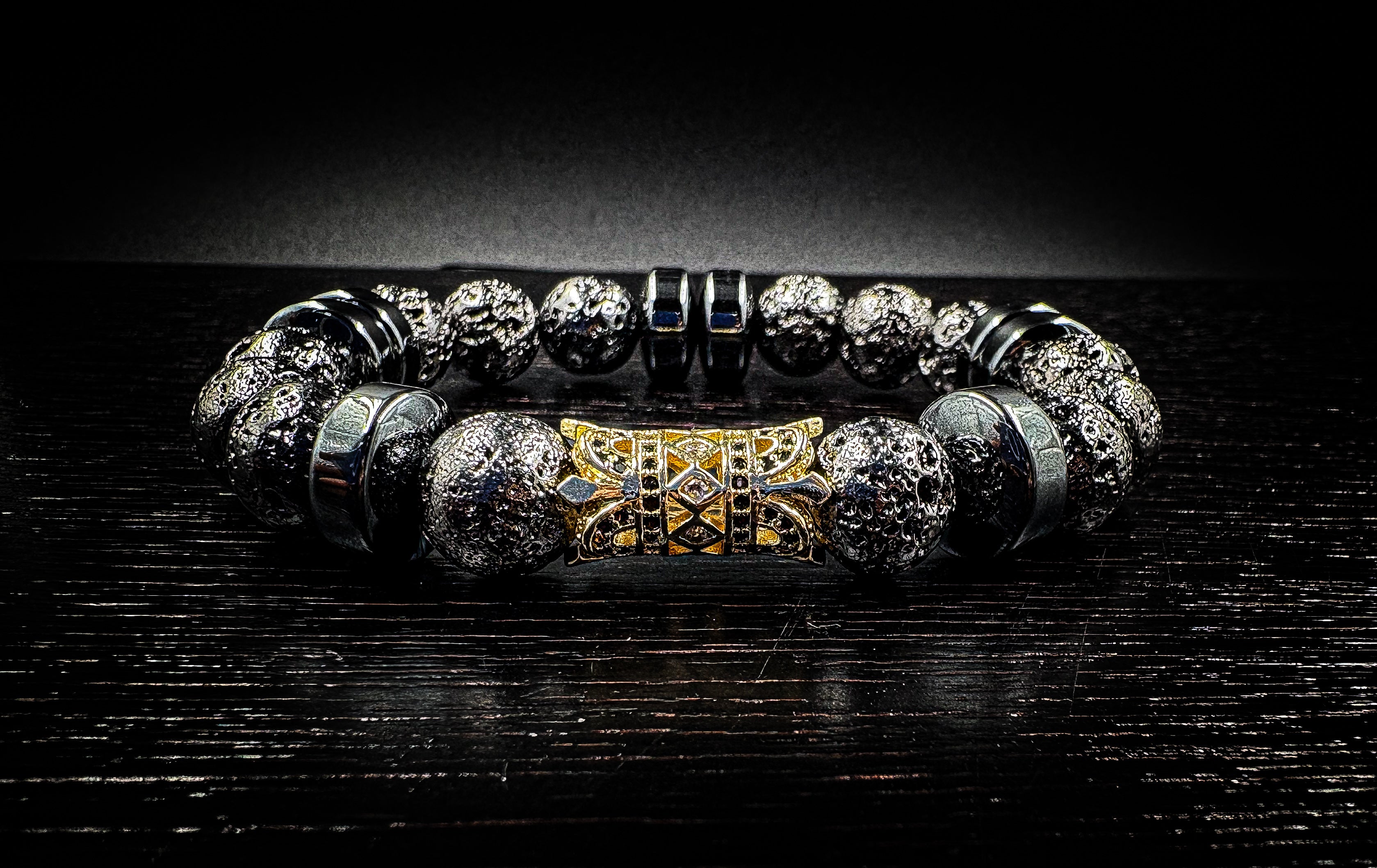 Men’s Earth Grounding 10mm Volcanic Rock Healing Bracelet