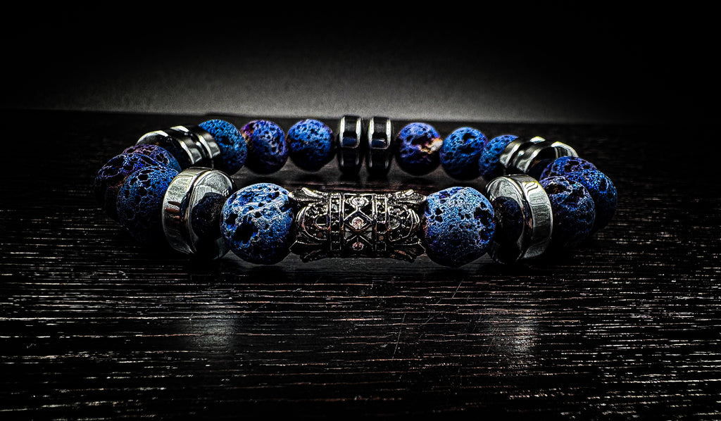 Men's Earth Grounding 10mm Volcanic Rock Healing Bracelet