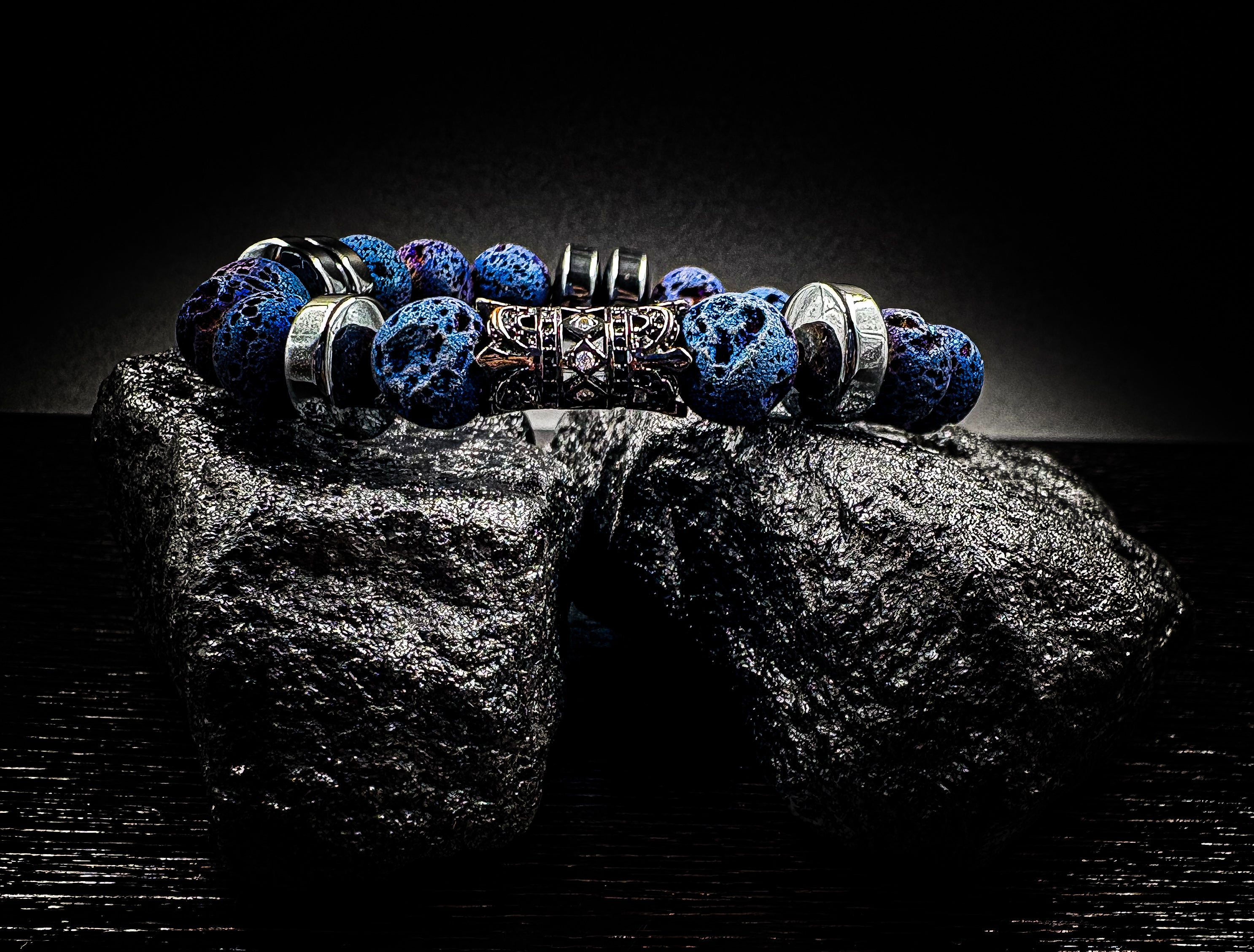 Men's Earth Grounding 10mm Volcanic Rock Healing Bracelet