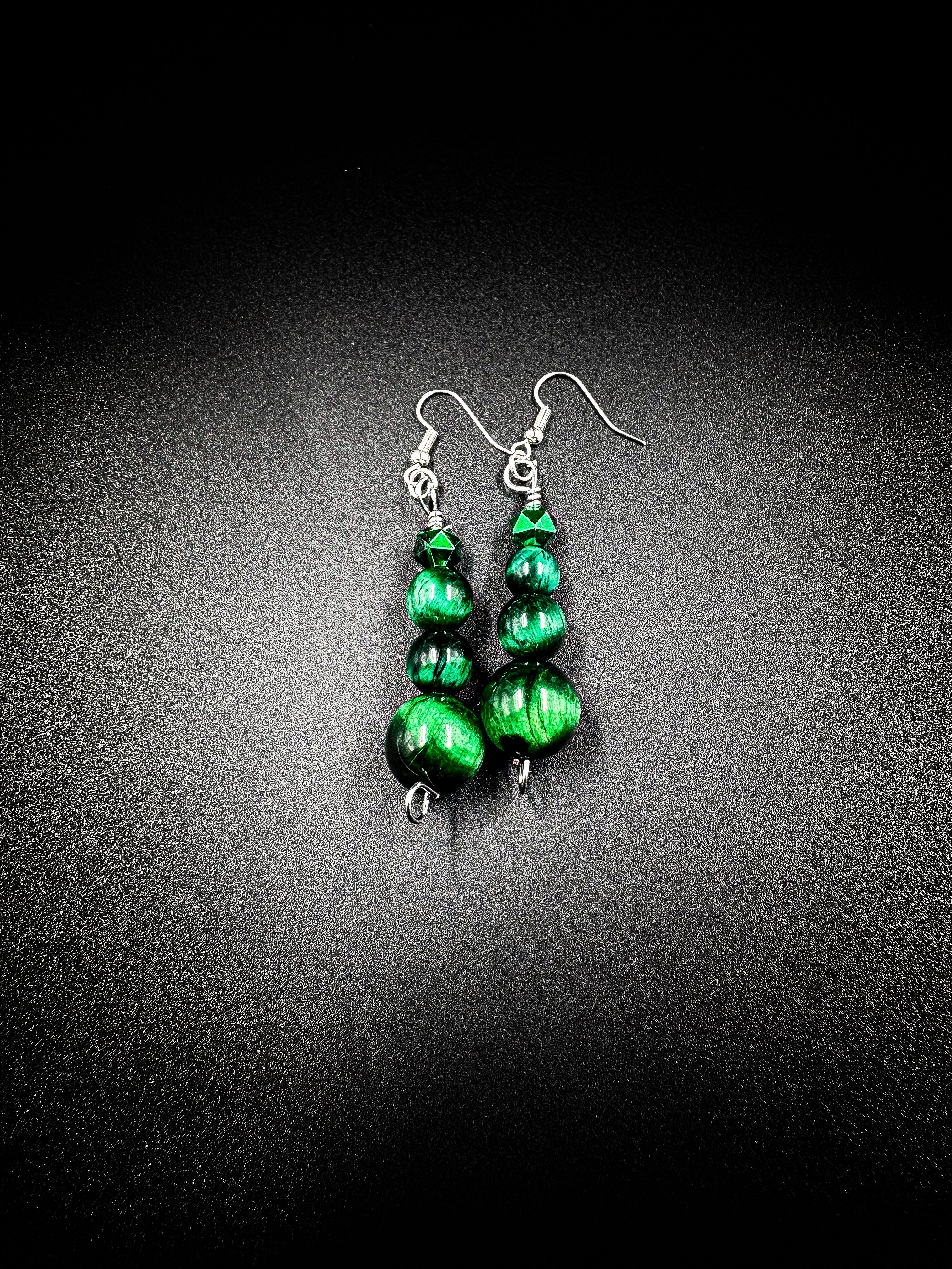 Women’s Green Tiger’s Eye Earrings