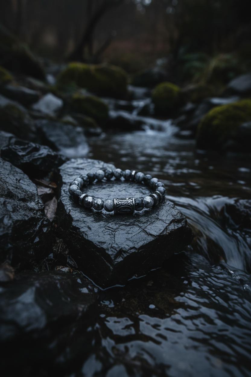 Snowflake Obsidian Bracelet