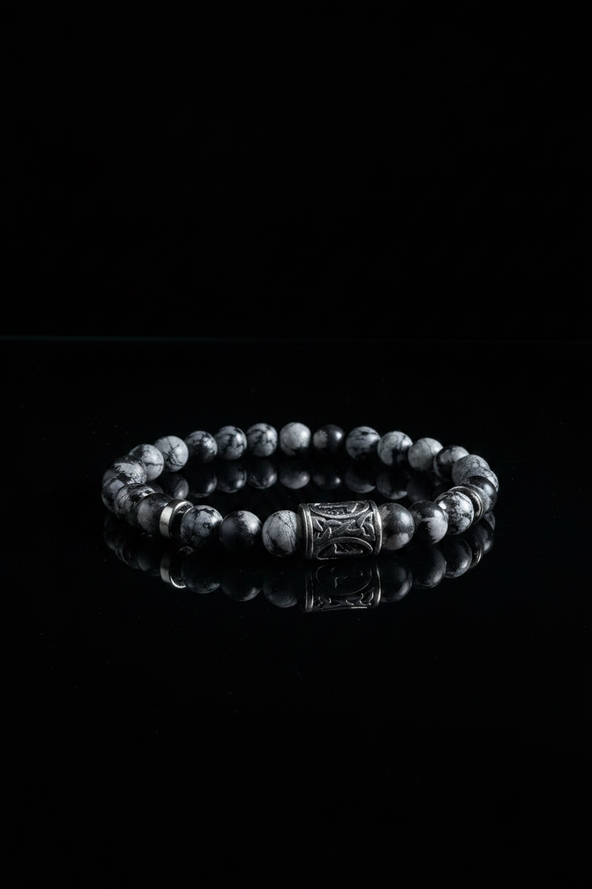 Snowflake Obsidian Bracelet