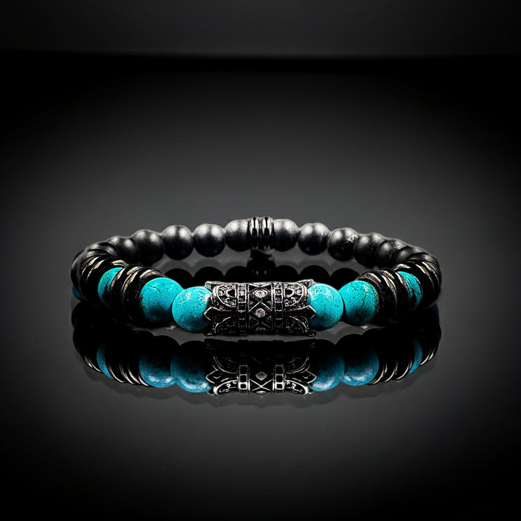 8mm Spiritual Healing Turquoise  Stretch Bracelet