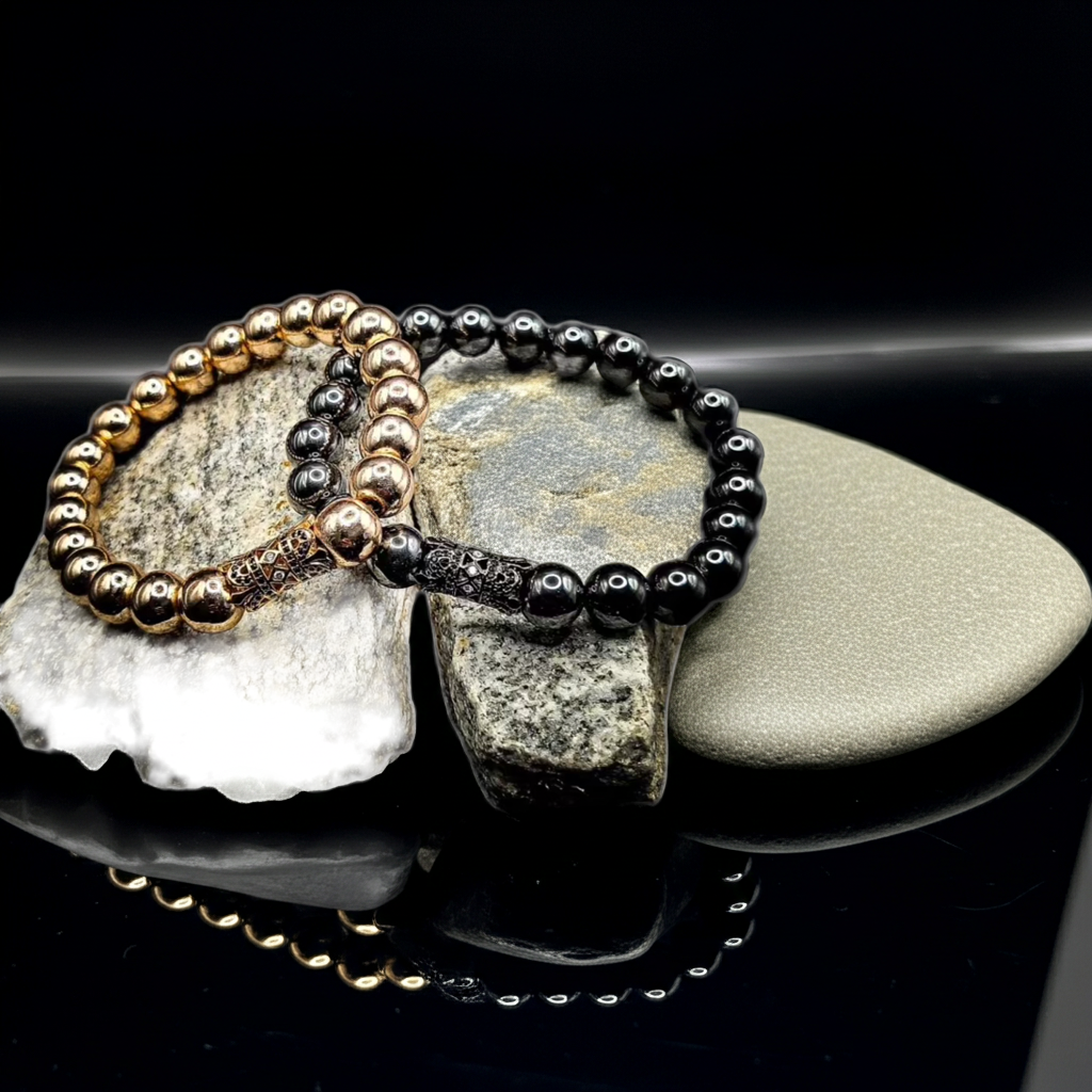 10mm Rose Gold Hematite Stretch Bracelet