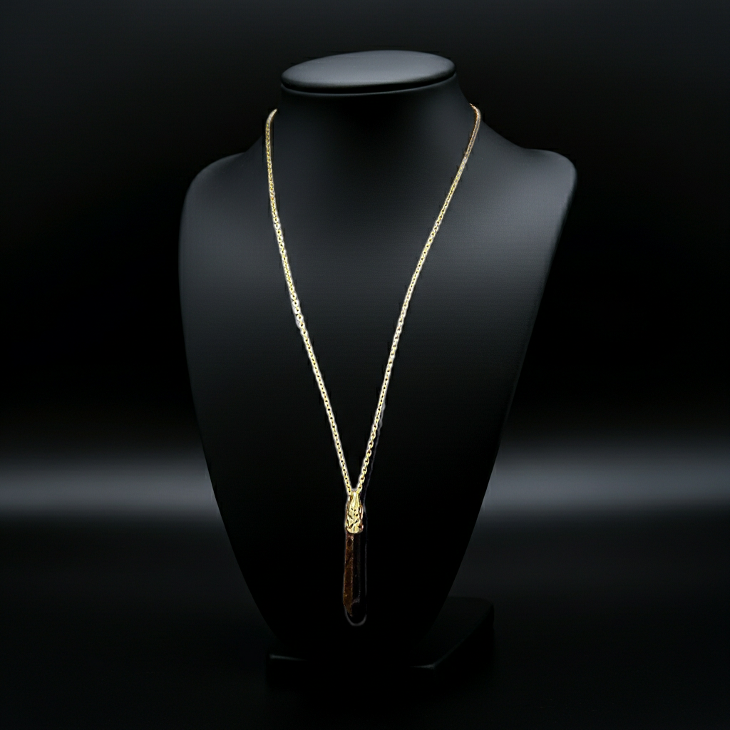 Men's  2x 1.6mm long Hexagonal Gemstone Necklace Chain