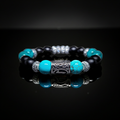 Men's 10mm Turquoise/Matte Onyx Stretch Bracelet