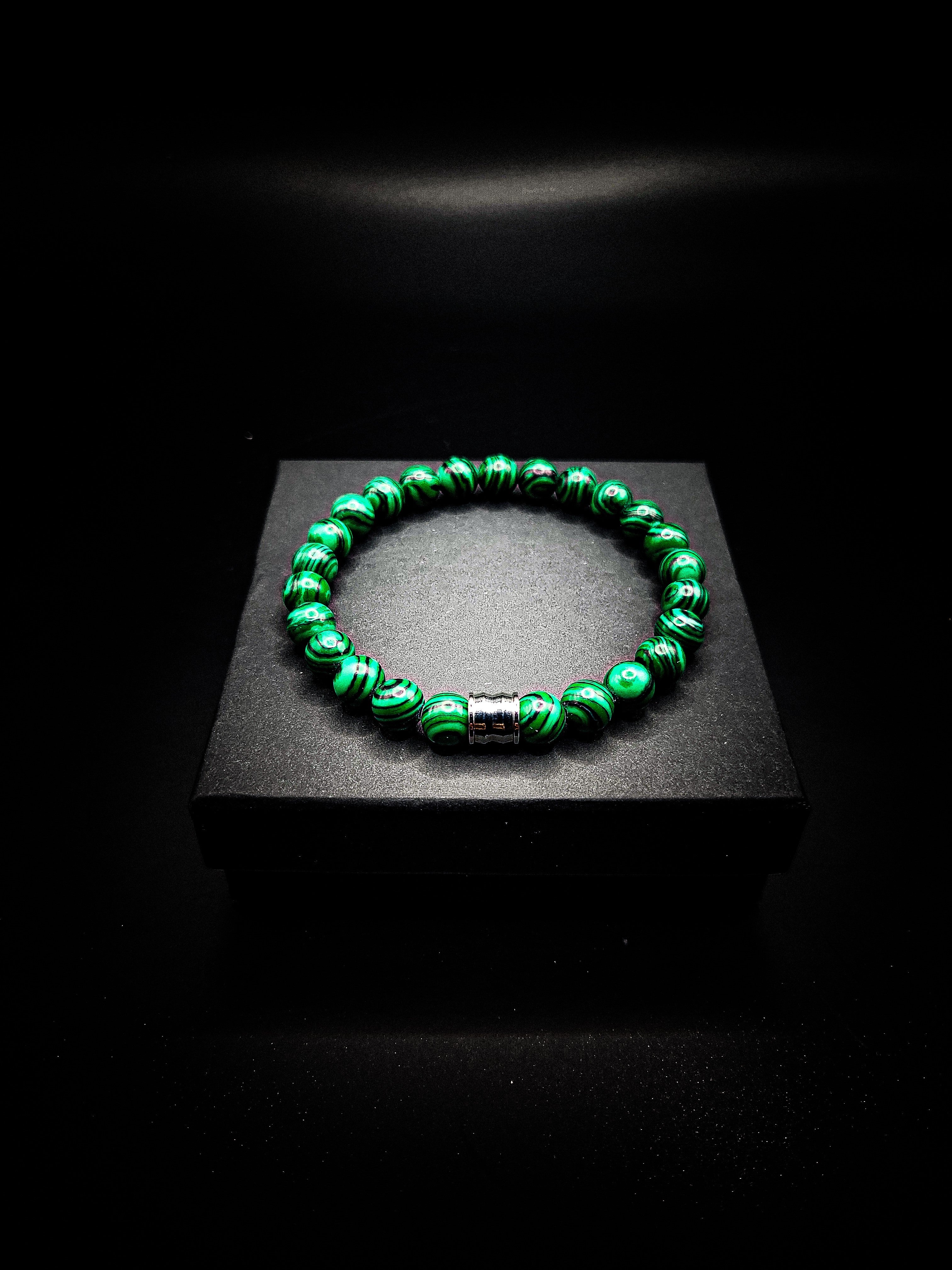 Men's/Women's Malachite Stainless Steel Stretch Bracelet
