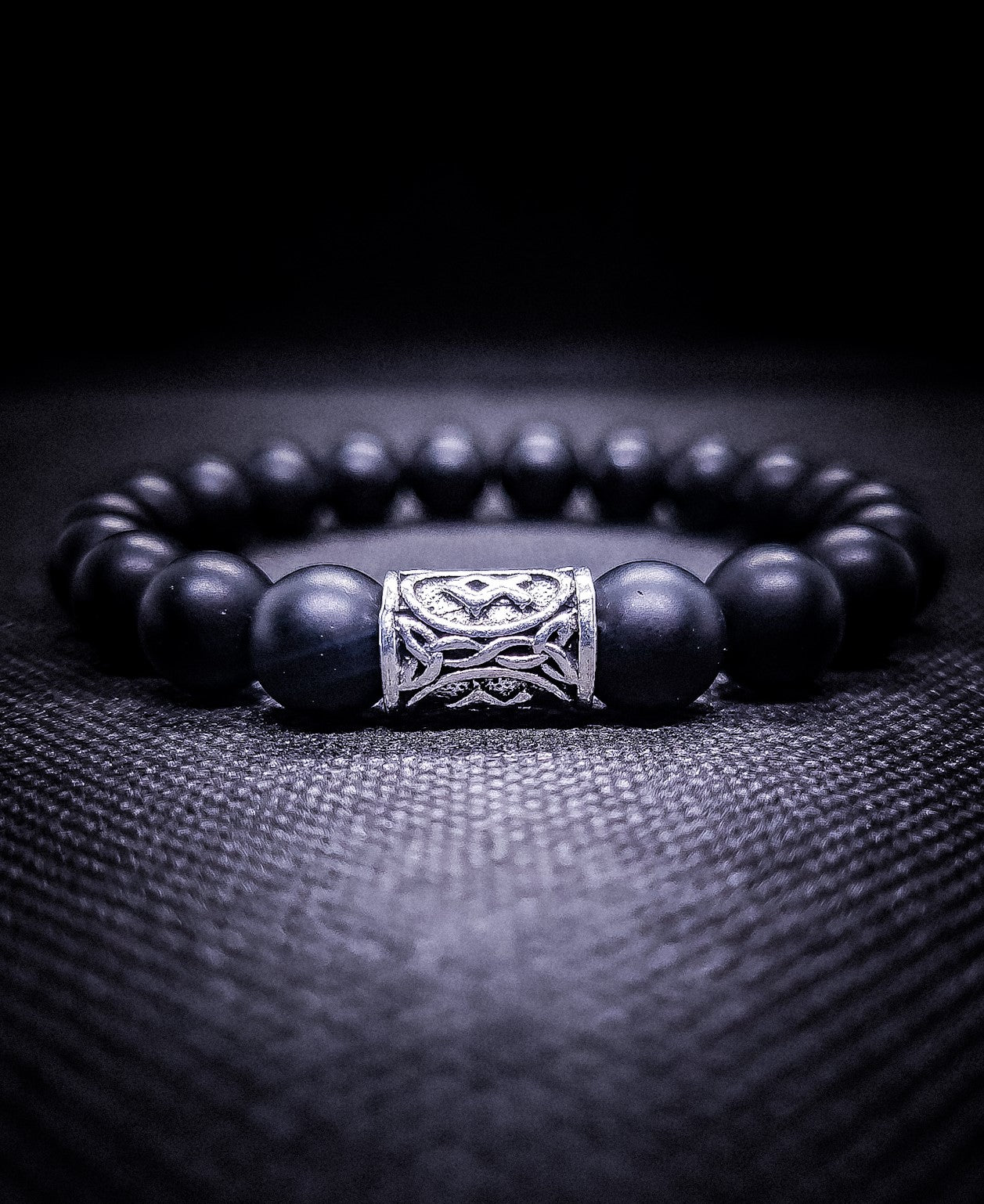 Men's 10mm Viking Rune Stretch Bracelet