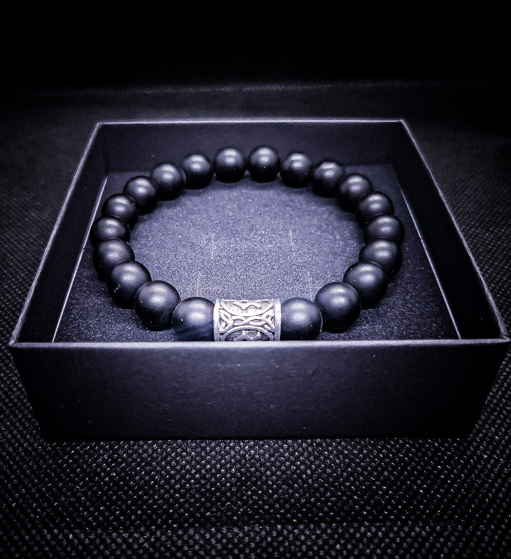 Men's 10mm Viking Rune Stretch Bracelet